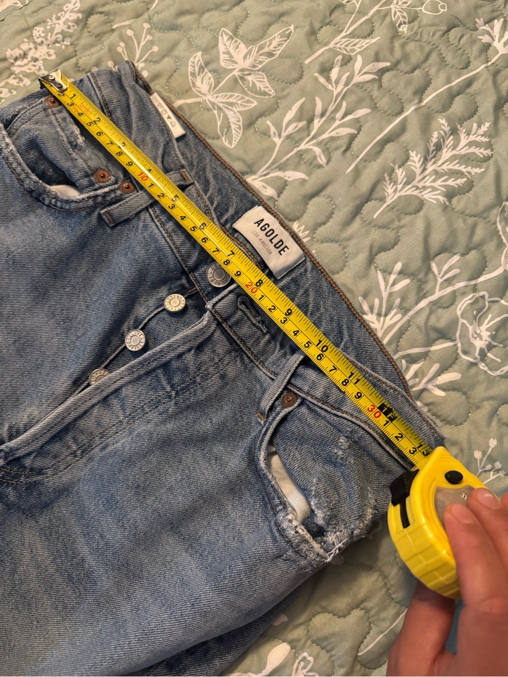 AGOLDE Nico High Rise Slim Jeans Size 25 Light Wash Button Fly Sustainable Denim - Picture 5 of 8